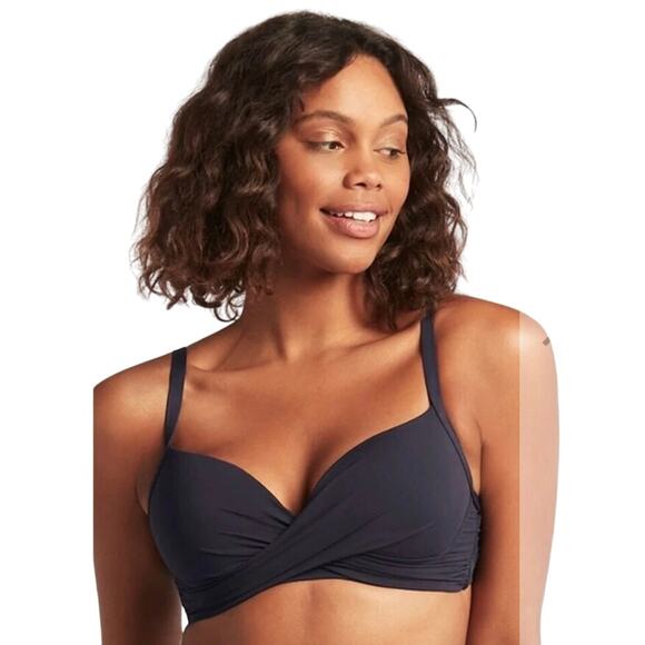 Navy Blue Women's Bikini Top - Picture 1 of 6